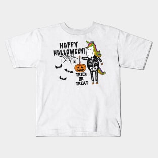 Happy Halloween Unicorn Funny Trick Or Treat Kids T-Shirt
